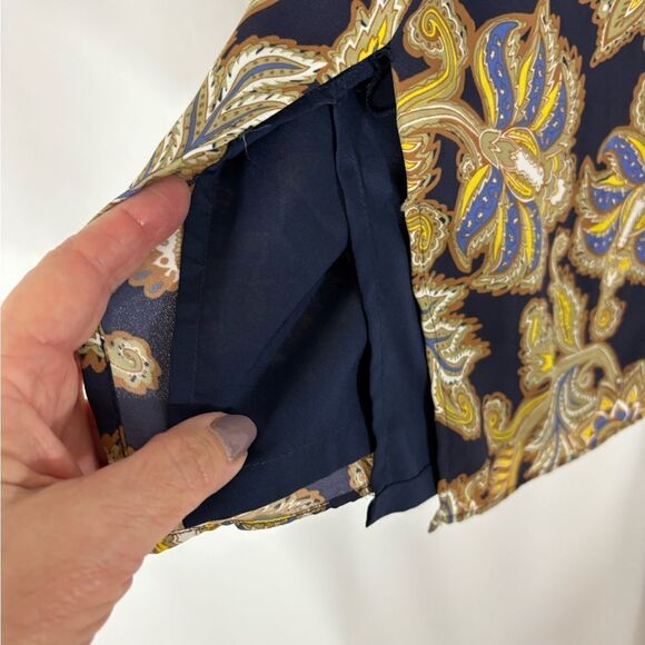 LOFT Blue Floral Print Skirt - Picture 5 of 8